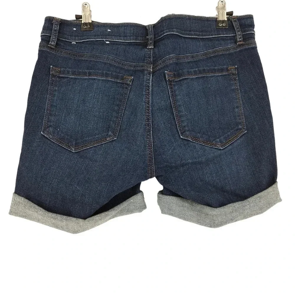 Ann Taylor LOFT Denim Shorts Mid Rise Rolled 5